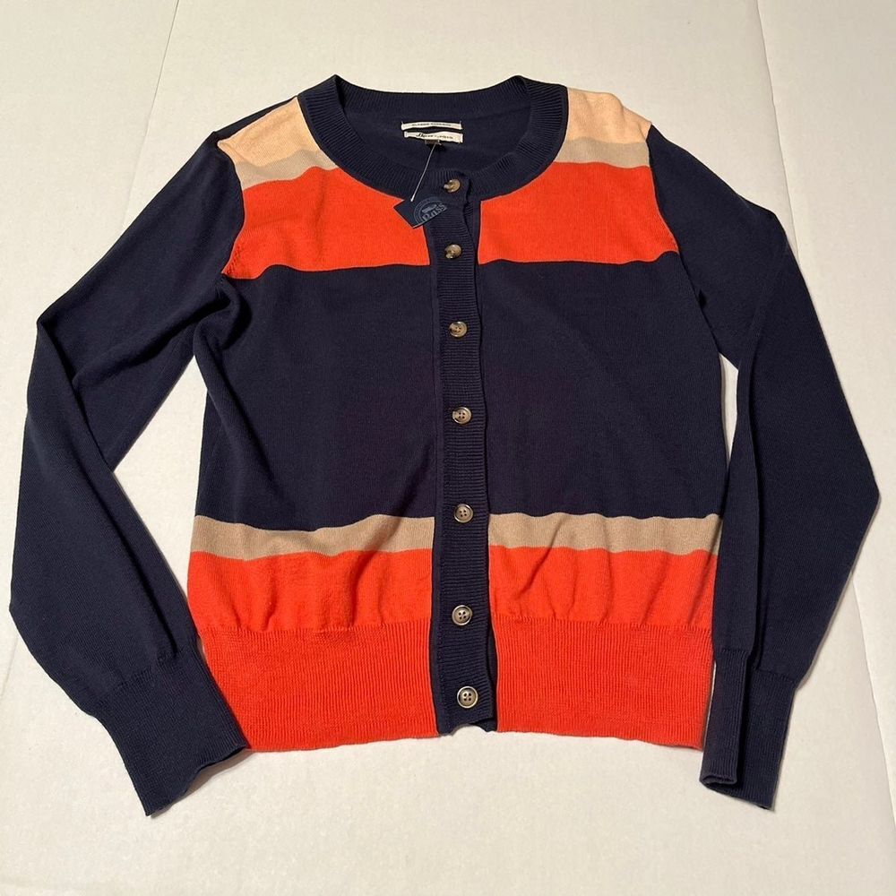 G.H. Bass & Co. colorblock striped cardigan Womens Size Medium NEW‎ - Picture 2 of 12